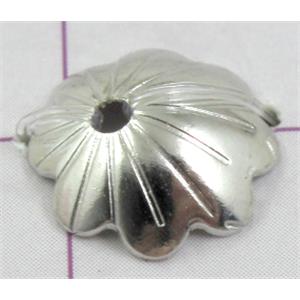 bead-Caps, copper, Platinum Plated, 10mm dia