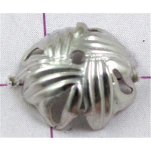bead-Caps, copper, Platinum Plated, 10mm dia