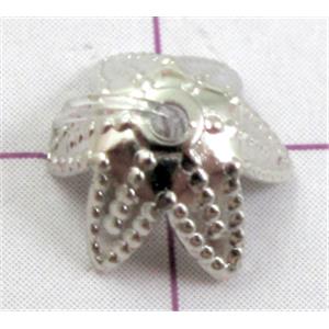 bead-Caps, copper bead, Platinum Plated, 8mm dia