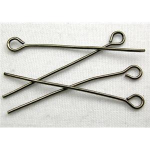 eyes HeadPins, iron, black, 24mm length