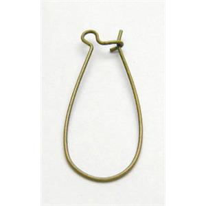 Hoop Earring, copper, antique bronze, 14x33mm