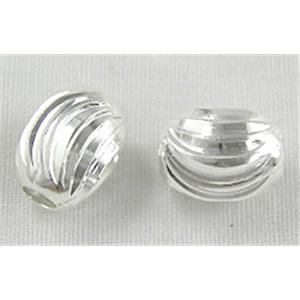Swirl Carved Copper Rice Spacer Beads, 7x9mm