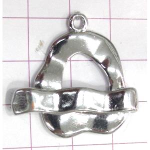 Copper toggle clasps, 24x30mm, stick: 30mm length, color code: F platinum