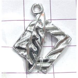 Copper toggle clasps, 20x20mm, stick: 22mm length, color code: D silver