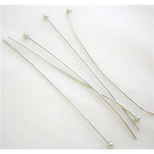 round-HeadPins, copper, nickel color, 0.6x50mm, head: 2mm