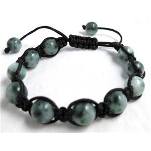 Fashion Bracelets, adjustable, jade, 10mm bead, 8 inch length