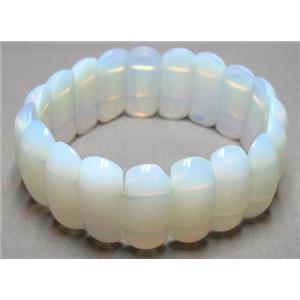 opal stone bracelet, stretchy, approx 8x23mm, 8 inch length