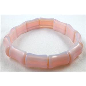 opal stone bracelet, stretchy, 12x16mm, 8 inch length