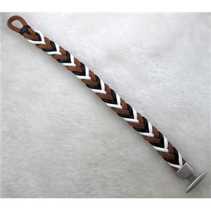 Genuine Leather Bracelet, Mix, 12mm wide, 8 inch length