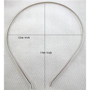 Platinum Plated steel alloy Head Bands, 12X14cm, 3mm wide, 1mm thin