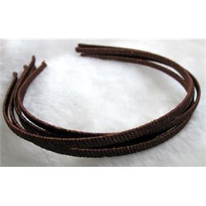 Head Bands, steel alloy, cord-braiding, 5mm wide, approx 13x15cm