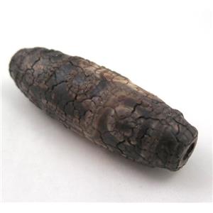 natural tibetan Dzi beads, barrel, approx 22x55mm