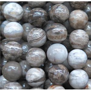 natural Silver Leaf Jasper beads, round, approx 8mm dia
