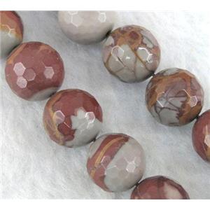 faceted round natural Noreena jasper beads, approx 8mm dia, 15.5 inches
