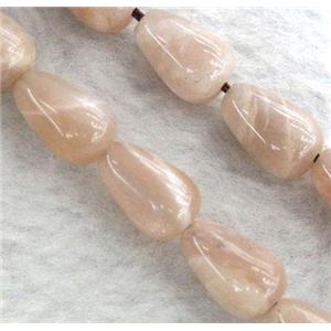 pink Sunstone beads, teardrop, approx 8x12mm, 15.5 inches