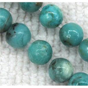 Chinese Larimar Beads, round, blue, approx 6mm dia, 15.5 inches