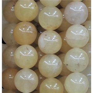 yellow jade bead, round, approx 8mm dia, 48pcs per st