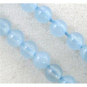 jade beads, tiny, round, sky-blue, approx 2mm dia, 15.5 inches