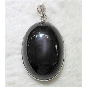 black obsidian pendant, approx 25x35mm