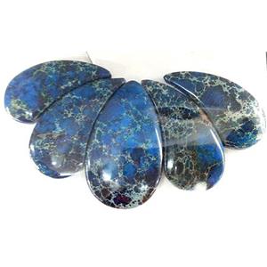 Blue Imperial Jasper Teardrop Pendant, approx 17-42mm