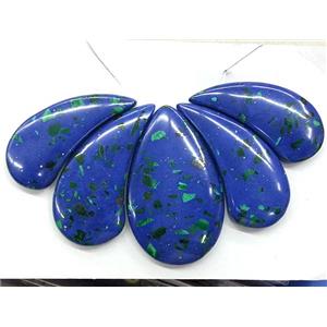 Imperial Jasper Teardrop Pendant Blue Dye, approx 17-42mm