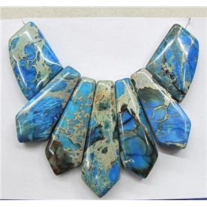 Blue Imperial Jasper Teardrop Pendant For Necklace, approx 16x42x7mm, 28x21x7mm
