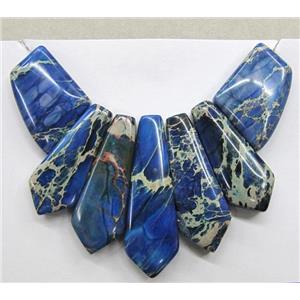 Blue Imperial Jasper Teardrop Pendant, approx 16x42x7mm, 28x21x7mm