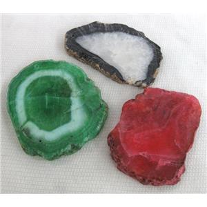 druzy agate pendant, slice, freeform, mixed, approx 25-80mm