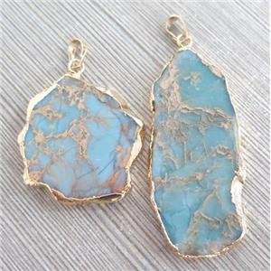 SnakeSkin Jasper pendant, freeform, approx 20-60mm