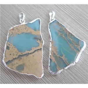 SnakeSkin Jasper pendant, freeform, approx 20-60mm