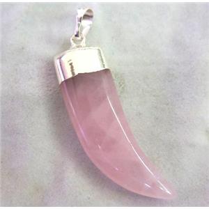 Rose Quartz horn pendant, approx 12-40mm