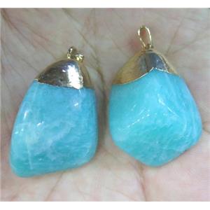 Amazonite pendant, freeform, approx 15-30mm