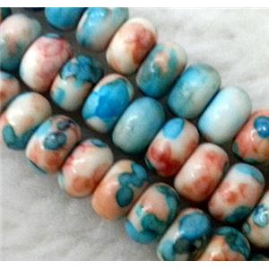 Rain colored stone bead, stability, 6x10mm, approx 66pcs per st