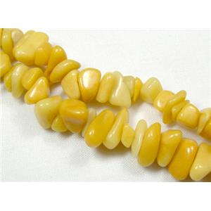 Synthetic Yellow Aventurine Chip Beads, 5-10mm