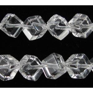Natural Clear Quartz Bead, cube, corner-drilled, grade A, 6x6mm, approx 41pcs per st, A grade