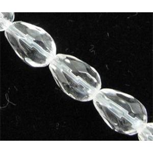 Natural Clear Quartz Bead, faceted teardrop, 6x9mm, approx 41pcs per st, A grade