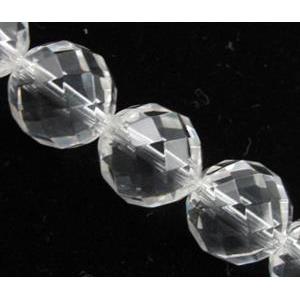 Natural Clear Quartz Bead, faceted round, 10mm dia, 38pcs per st, A grade
