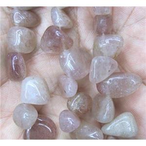 strawberry quartz beads chips, freeform, approx 8-15mm, 15.5 inches