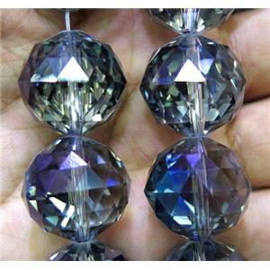 chinese crystal glass bead, faceted round, approx 15mm dia, 15pcs per st