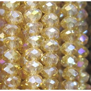 Chinese crystal bead, faceted rondelle, approx 4x6mm. 100 pcs per st