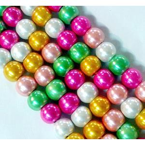 magnetic Hematite Beads, colorful, round, 4mm dia, 72pcs per st