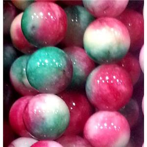 Jade beads, Round, colorful, 10mm dia, approx 38pcs per st