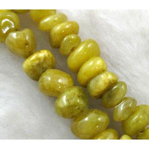jade beads, Dye chips, stabile, approx 5-10mm, 36 inch length