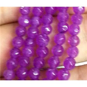 purple jade bead, faceted round, approx 4mm dia, 15.5 inches