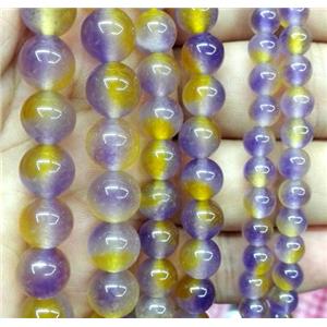 Malaysia Jade beads, round, multicolor, 8mm dia, approx 48pcs per st
