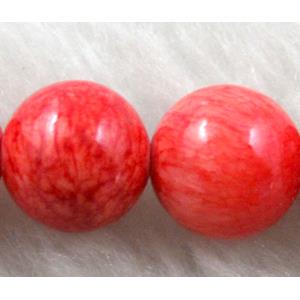 Round Jade gemstone, dye, stabile, 8mm dia, 48pcs per st