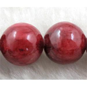 Round Jade gemstone, dye, stabile, 12mm dia, 31pcs per st