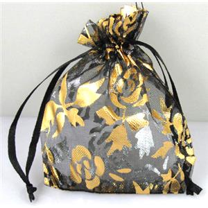 Organza Bag, black, 5x7cm
