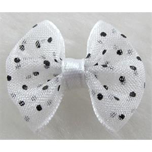 bowknot, Organza butterfly flower, white, 22x25mm
