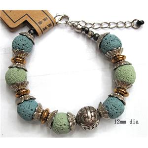 Handmade Lave Bracelet, 12mm dia, approx 8 inch length